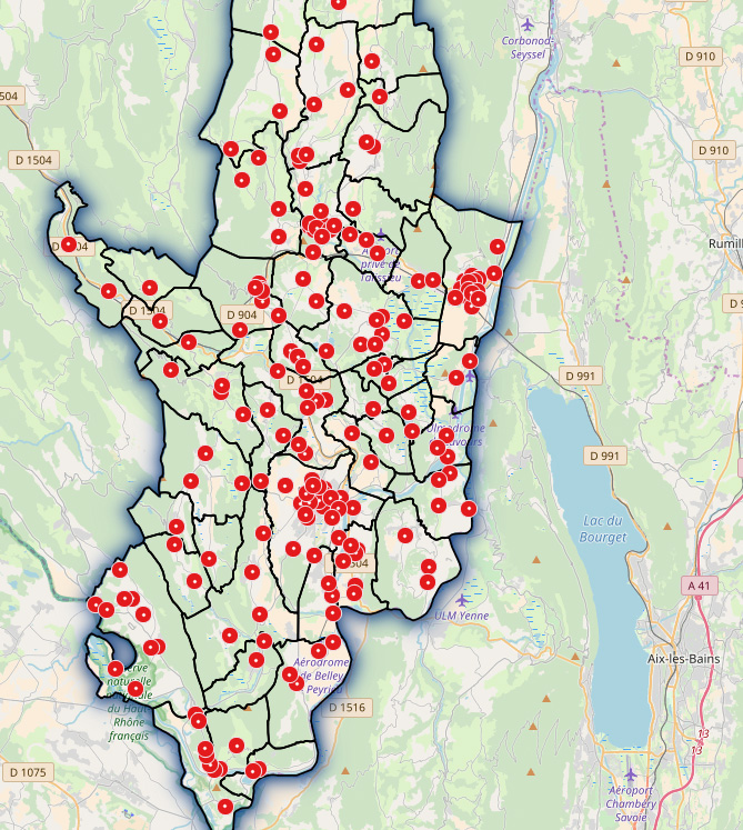 Carte de localisation des conteneurs